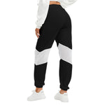 Black All-Over Print Women's Mesh Panelled Track Pants