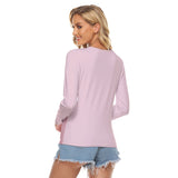 Pink All Over Print Women's Stretchable long Sleeve Top