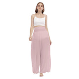 Pink All-Over Print Women's High Waist Wide Leg Trousers