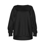 Black All-Over Print Women's Raglan Sleeve Sweatshirt