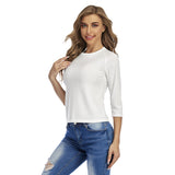 White All-Over Print Women's Raglan Sleeves T-shirts