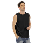 Black All-Over Print Men's O-neck Sleeveless Tank Top