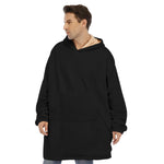 Black All-Over Print Unisex Sherpa Fleece Hoodie Blanket