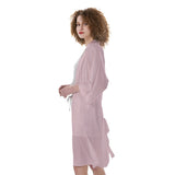 Pink All-Over Print Women's Satin Kimono Robe