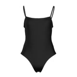 Black All-Over Print Women's Halter Strap Swimsuit