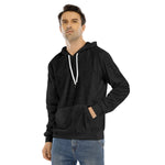 Black All-Over Print Men's Pullover Hoodie | Velvet