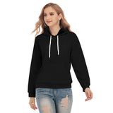 Black All-Over Print Women's Pullover Hoodie With Drawsting