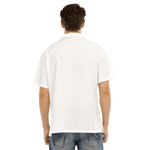 White All-Over Print Man's Short Sleeves Shirt