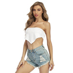 White All-Over Print Women's Triangle Tube Top