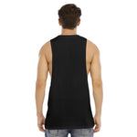 Black All-Over Print Men's O-neck Long Tank Top