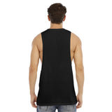 Black All-Over Print Men's O-neck Long Tank Top