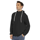 Black All-Over Print Men's Hoodie With Placket Double Zipper