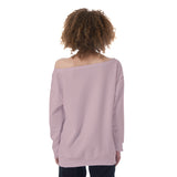 Pink All-Over Print Oversized Women's Off-Shoulder Sweatshirt