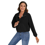 Black  All-Over Print Women's Zip Jacket