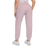 Pink All-Over Print Women's Sports Trousers With Waist Drawstring (Plus Size)