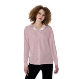 Pink All-Over Print Women's Satin Shirt