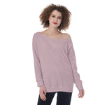 Pink All-Over Print Oversized Women's Off-Shoulder Sweatshirt