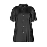 Black All-Over Print Women's Short Sleeve Shirt