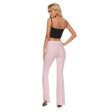 Pink All-Over Print Women's Skinny Flare Pants