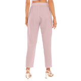 Pink All-Over Print Women's Loose Straight-leg Pants