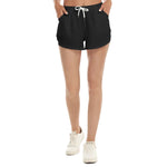 Black All-Over Print Women's Beach Shorts