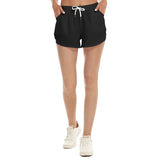 Black All-Over Print Women's Beach Shorts