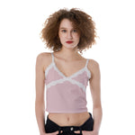 Pink All-Over Print Women's Lace Camisole