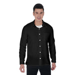 Black All-Over Print Men's Long Sleeve Shirt