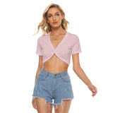 Pink All-Over Print Women's Knotted Crop Top