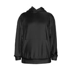 Black All-Over Print Men's Drop Shoulder Patch Pocket Hoodie