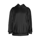 Black All-Over Print Men's Drop Shoulder Patch Pocket Hoodie