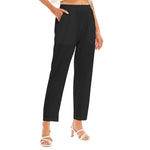 Black All-Over Print Women's Loose Straight-leg Pants