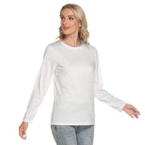 White All-Over Print Women's O-neck Long Sleeve T-shirt