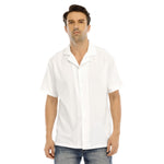 White All-Over Print Man's Short Sleeves Shirt