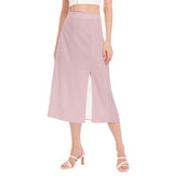 Pink All-Over Print Women's High Slit Long Skirt