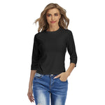 Black All-Over Print Women's Raglan Sleeves T-shirts