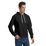 Black All-Over Print Men's Pullover Hoodie Without Pocket