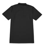 Black All-Over Print Men's Short Sleeve Polo Shirt With Button Closure