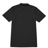 Black All-Over Print Men's Short Sleeve Polo Shirt With Button Closure