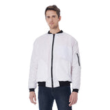 White All-Over Print Men's Bomber Jacket