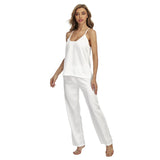 White All-Over Print Women's Cami Pajamas Sets