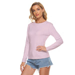 Pink All Over Print Women's Stretchable long Sleeve Top