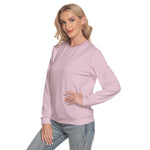 Pink All-Over Print Women's Slim Round Neck Sweatshirt