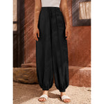 Black All-Over Print Women's Carrot Pants