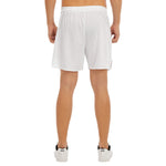 White All-Over Print Men's Side Split Running Sport Shorts