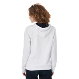 White All-Over Print Women's Zip Up Hoodie