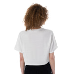 White All-Over Print Cropped T-Shirt