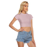 Pink All-Over Print Women's Raglan Cropped T-shirt