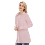 Pink All-Over Print Women's Long Shirt