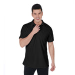 Black All-Over Print Men's Polo Shirt